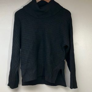EUC Moth Anthropologie sweater size small black ribbed cowl neck